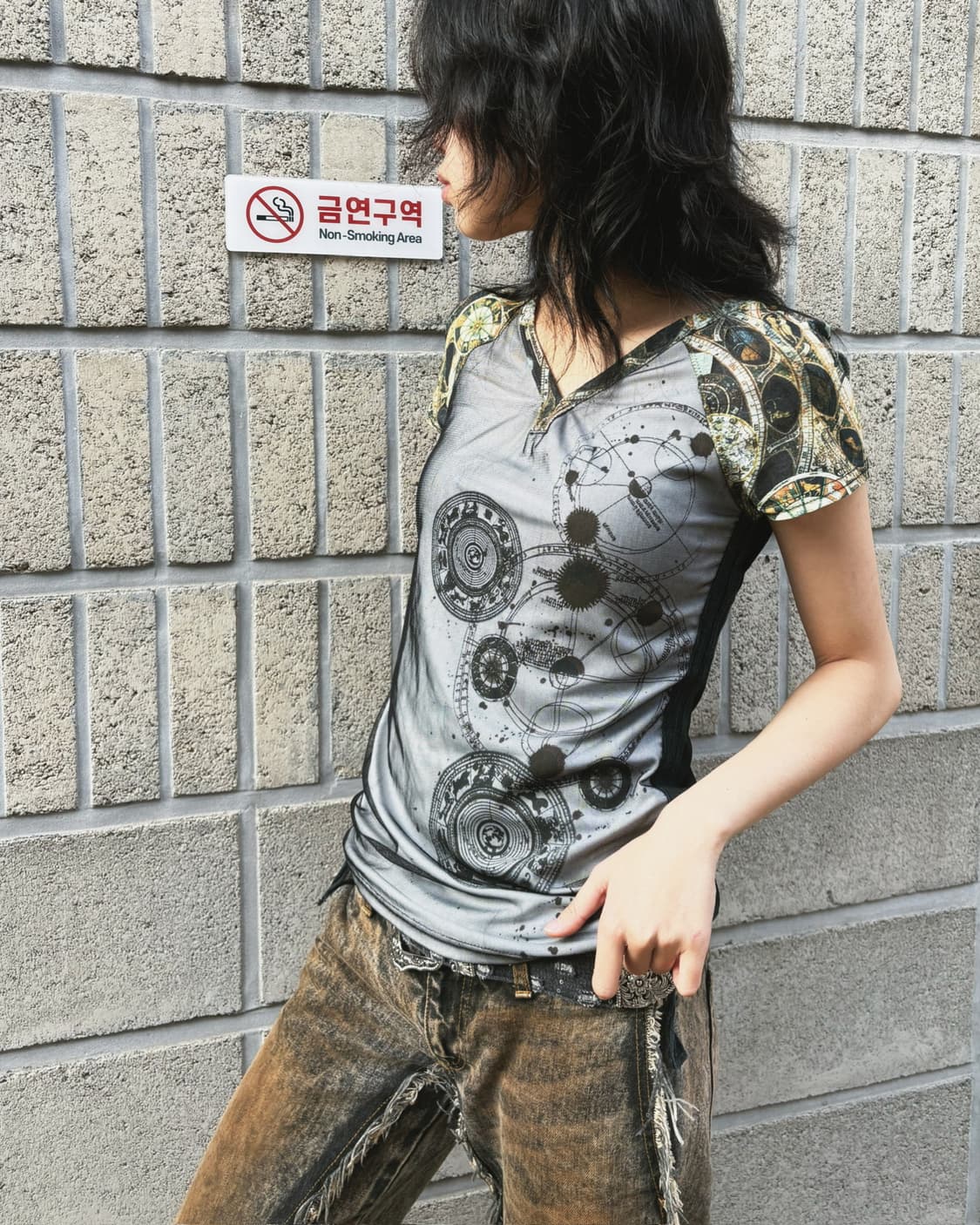 오즈온 고딕 디테일 매쉬탑 상품이미지6