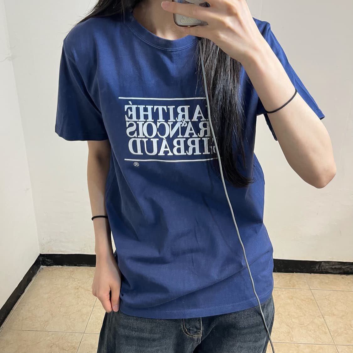 Marithé François Girbaud Navy T-Shirt 상품이미지3