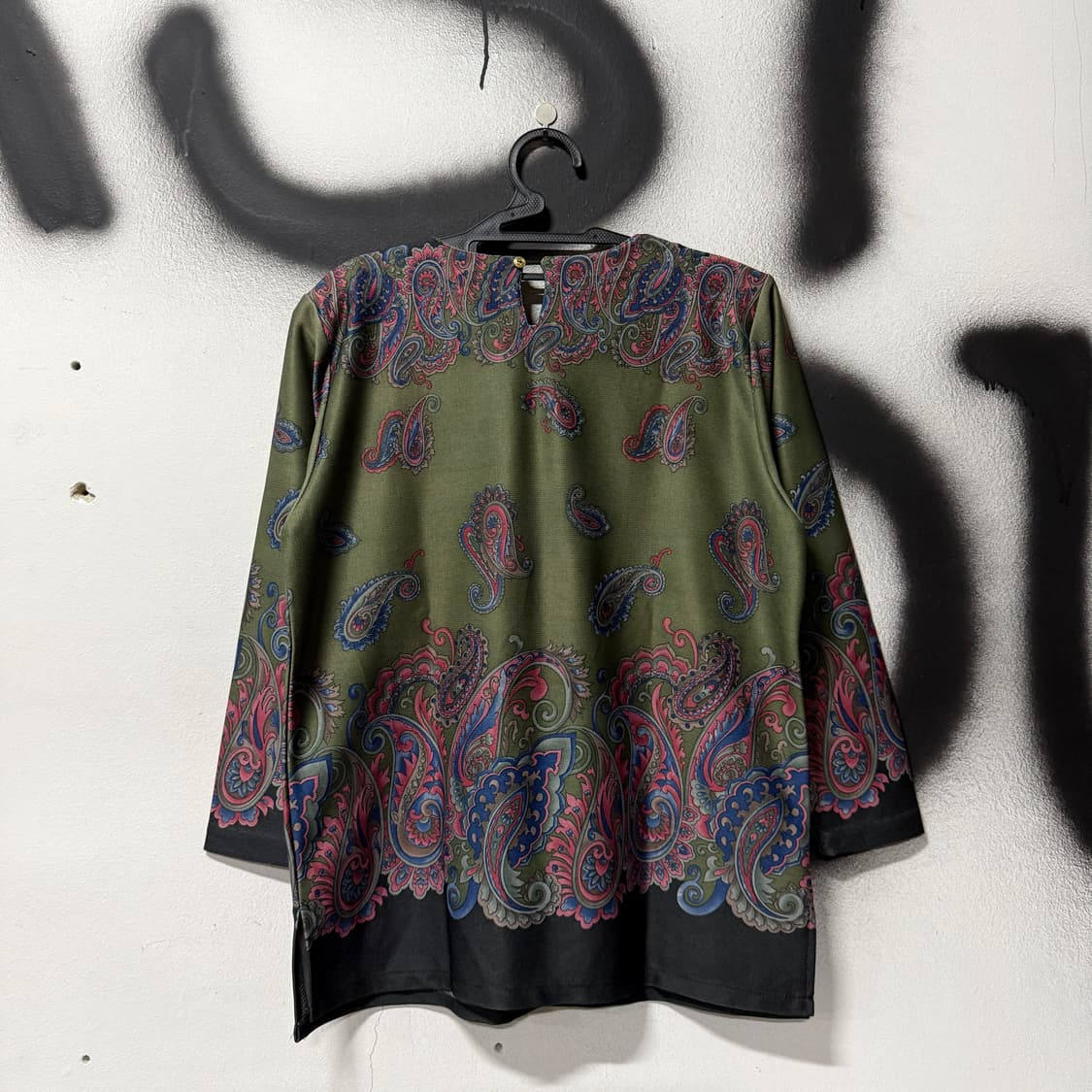 VTG 빈티지 페이즐리 패턴 긴팔 블라우스 탑 상품이미지2