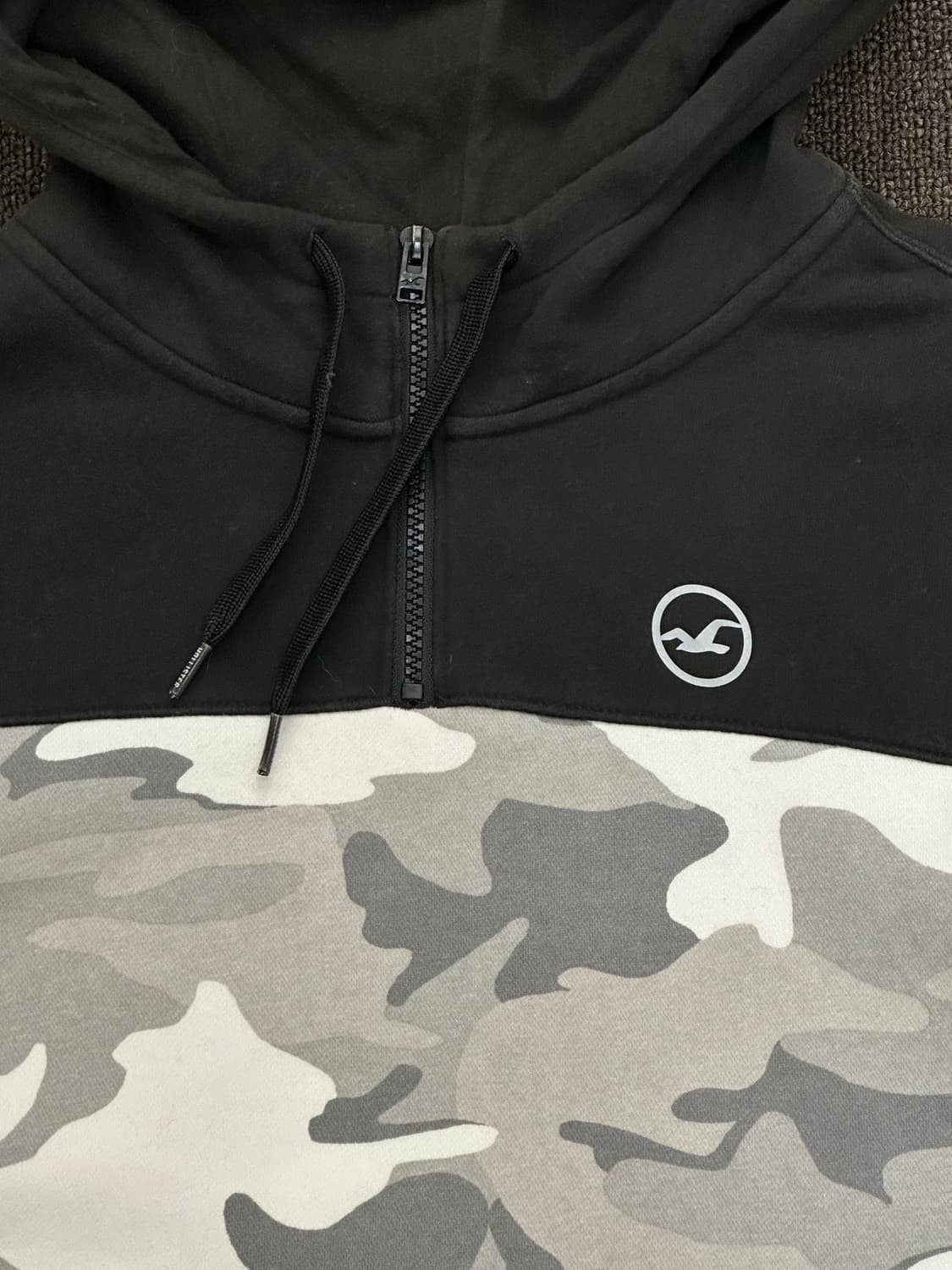 S)Hollister 빈티지 카모플라쥬쿼터 플리스 하프집 후디 상품이미지3