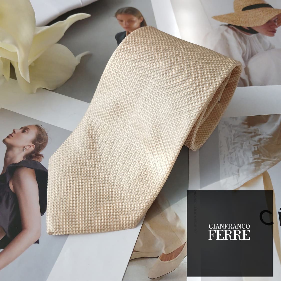 지안프랑코 페레 실크 텍스처드 넥타이 9.2cm A+등급 A18899
 상품이미지1