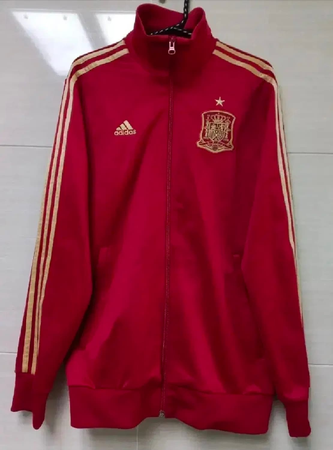 아디다스 스페인 버건디 금색 트랙탑 저지 져지집업 100/L 상품이미지1