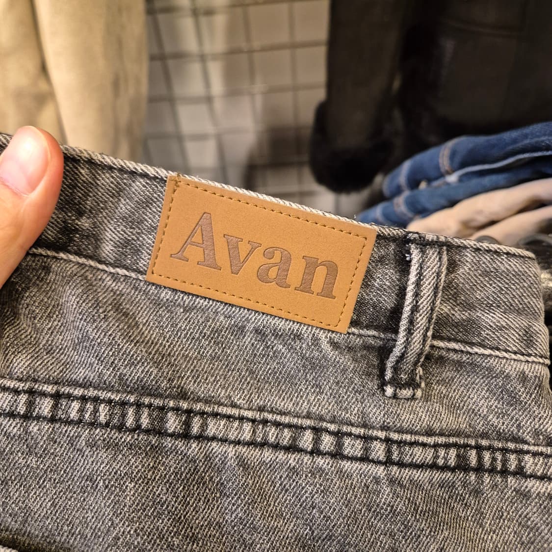 34인치 워싱그레이 와이드 카고데님팬츠  상품이미지3