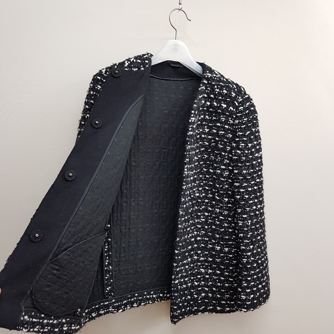 에르마노설비노 울소재 트위드 자켓 IT 40사이즈 상품이미지5