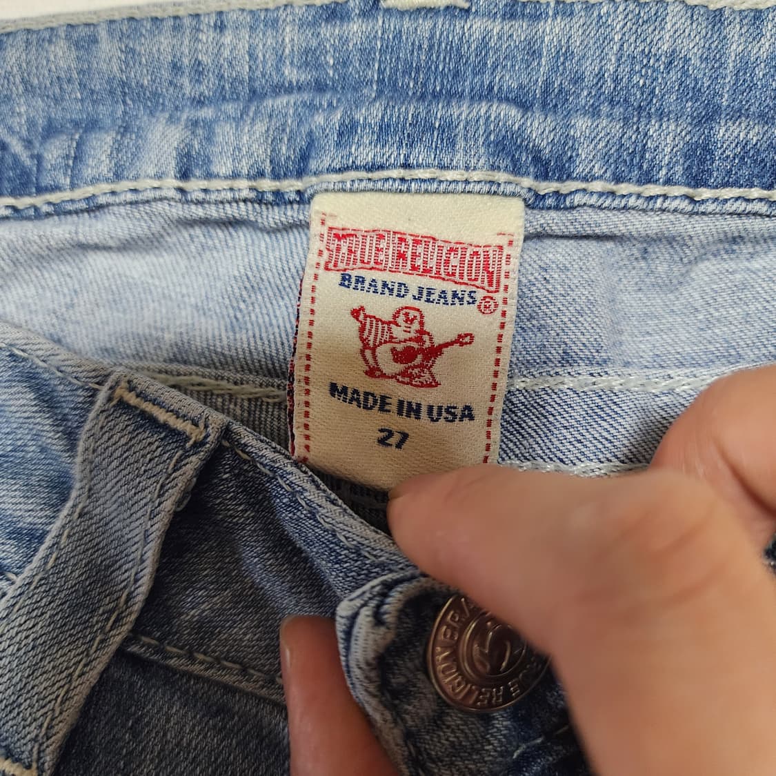 트루릴리젼 워시드 연청 롤업 하이틴 반바지 데님팬츠 상품이미지6