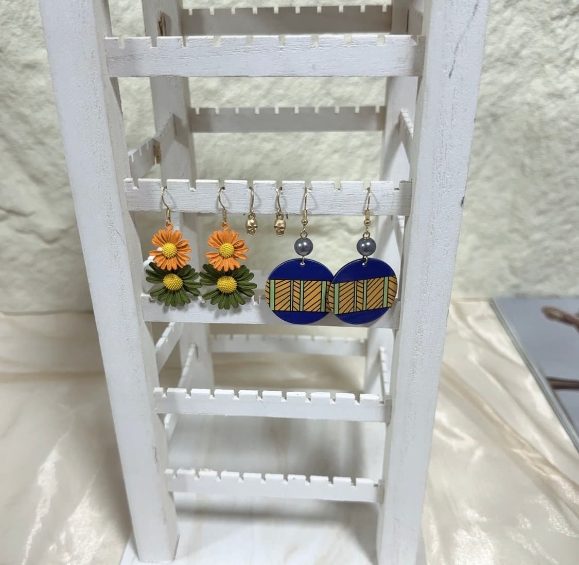 빈티지 꽃 해골 진주 귀걸이세트 상품이미지1