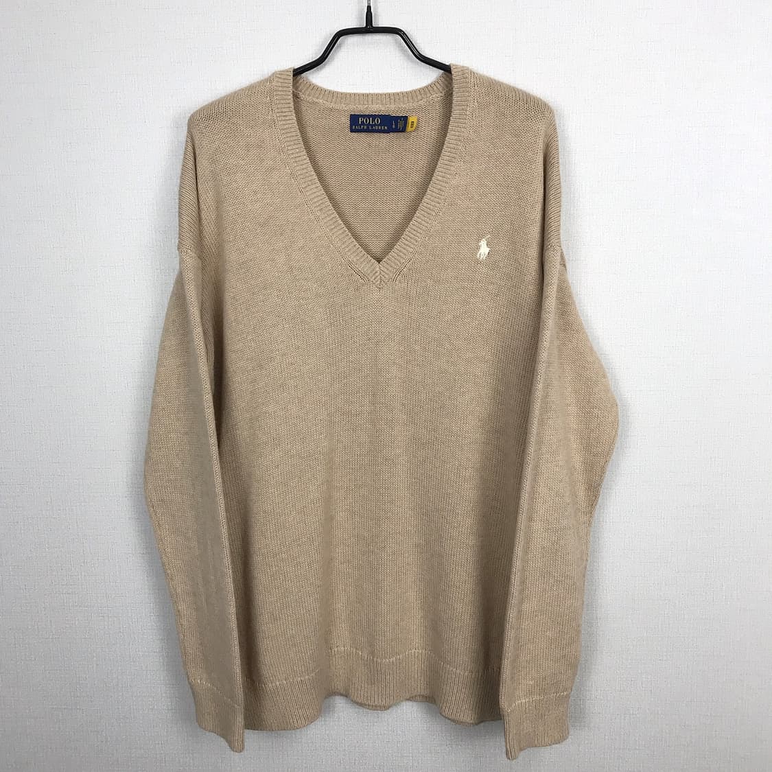 폴로 랄프로렌 V넥 절개 오버핏 니트 여성L 상품이미지1