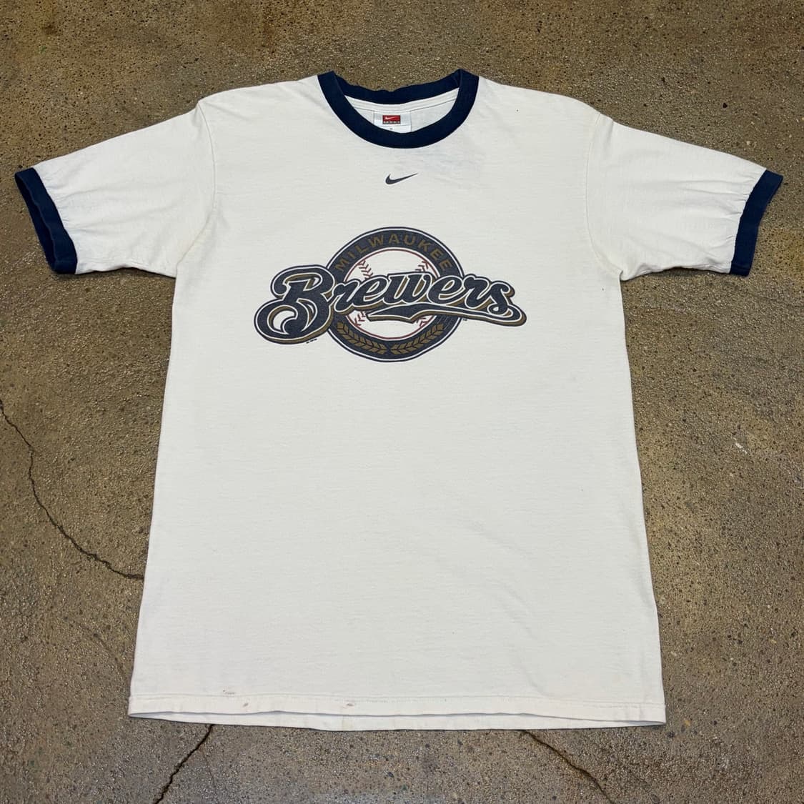 00s 미국 빈티지 나이키 MLB 밀워키 브루어스 링거티 반팔티 상품이미지1