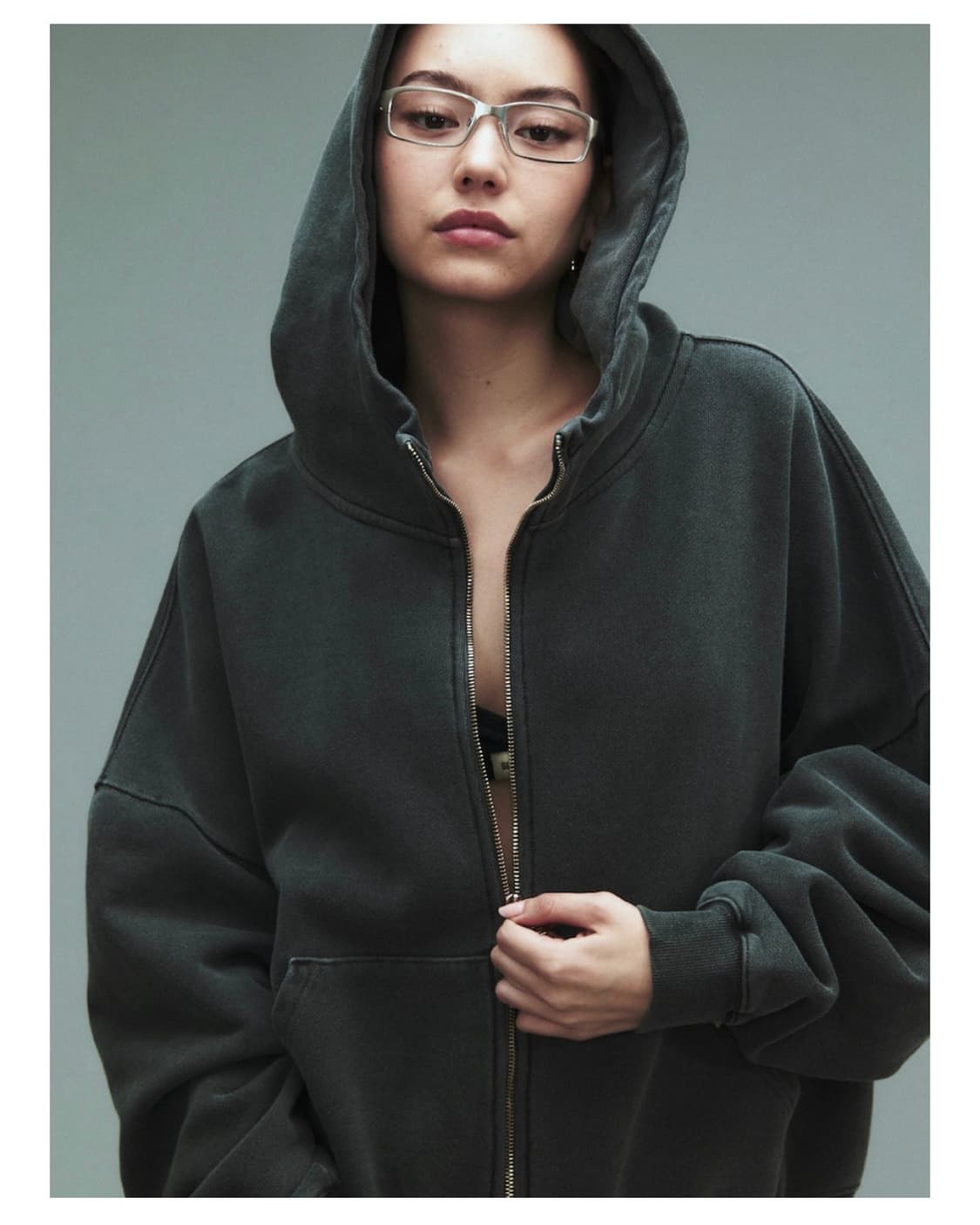 글로니 클래식 워시드 후드집업 상품이미지1