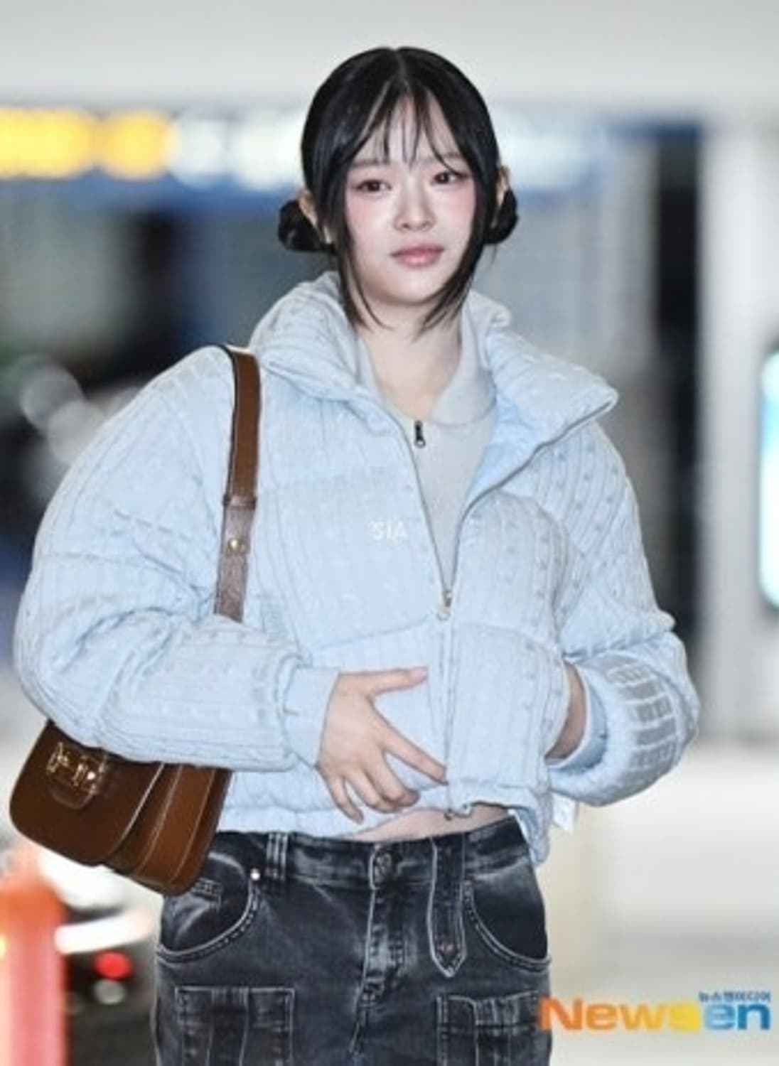 (예리,하니) 카테고리9 니트패딩 브라운 상품이미지1