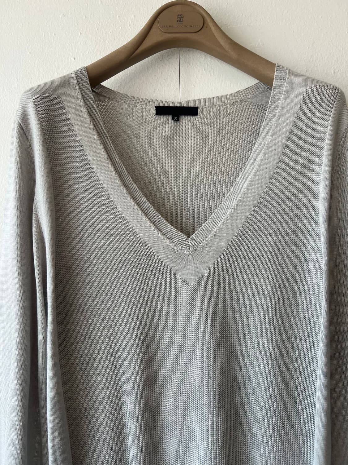 iCB 여성 그레이 브이넥니트 코튼니트 상품이미지1