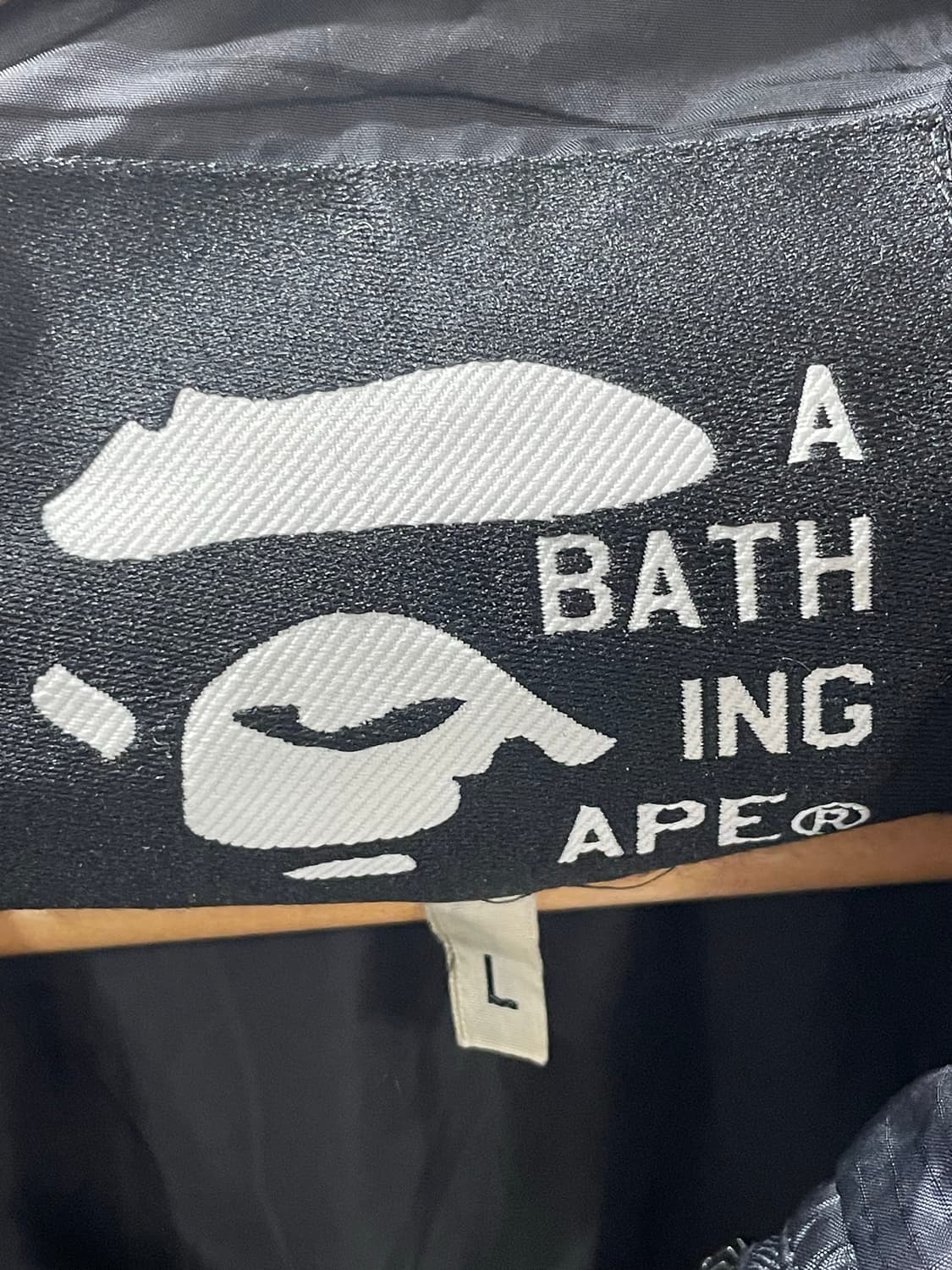 BAPE 베이프 사루 자수 퀼팅 경량 패딩 자켓 블랙 상품이미지6