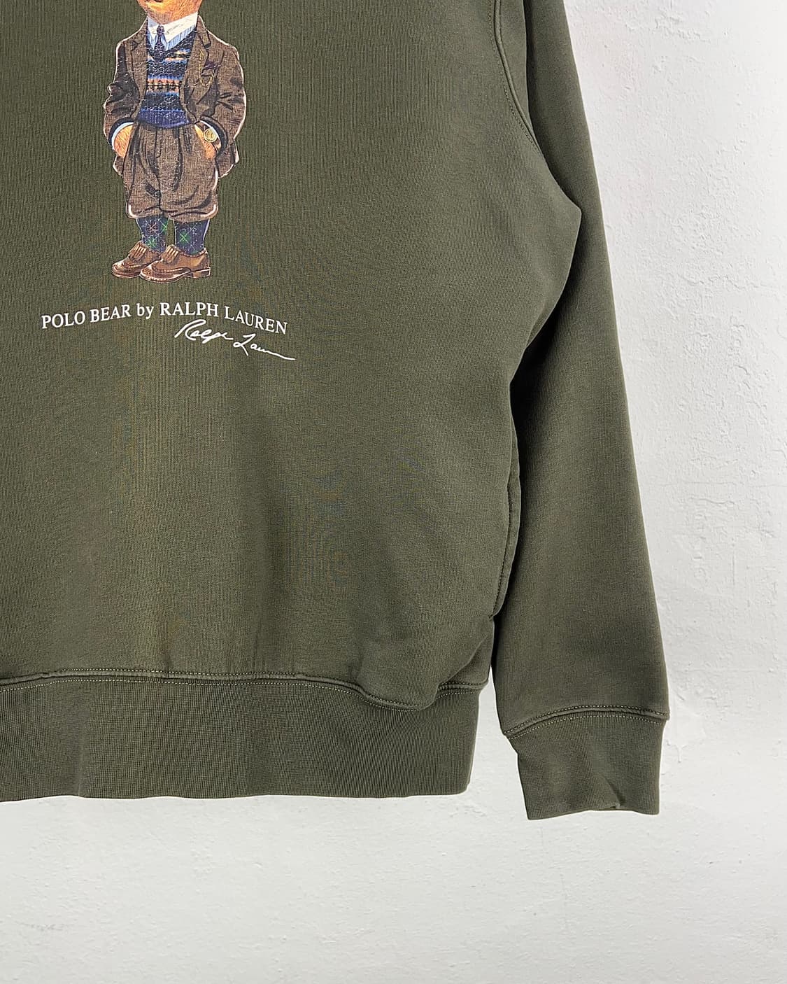 폴로 랄프로렌 카키 그린 폴로 베어 플리스 후디 스웨트 셔츠 상품이미지5