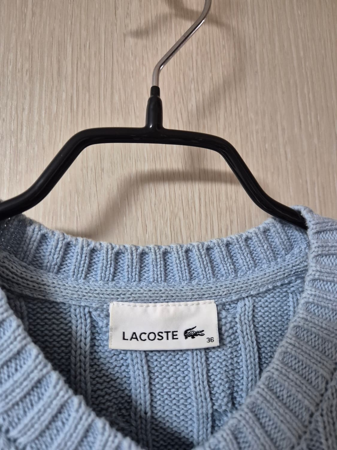 (정품) 라코스테 케이블 니트 반팔 가디건 36 상품이미지6