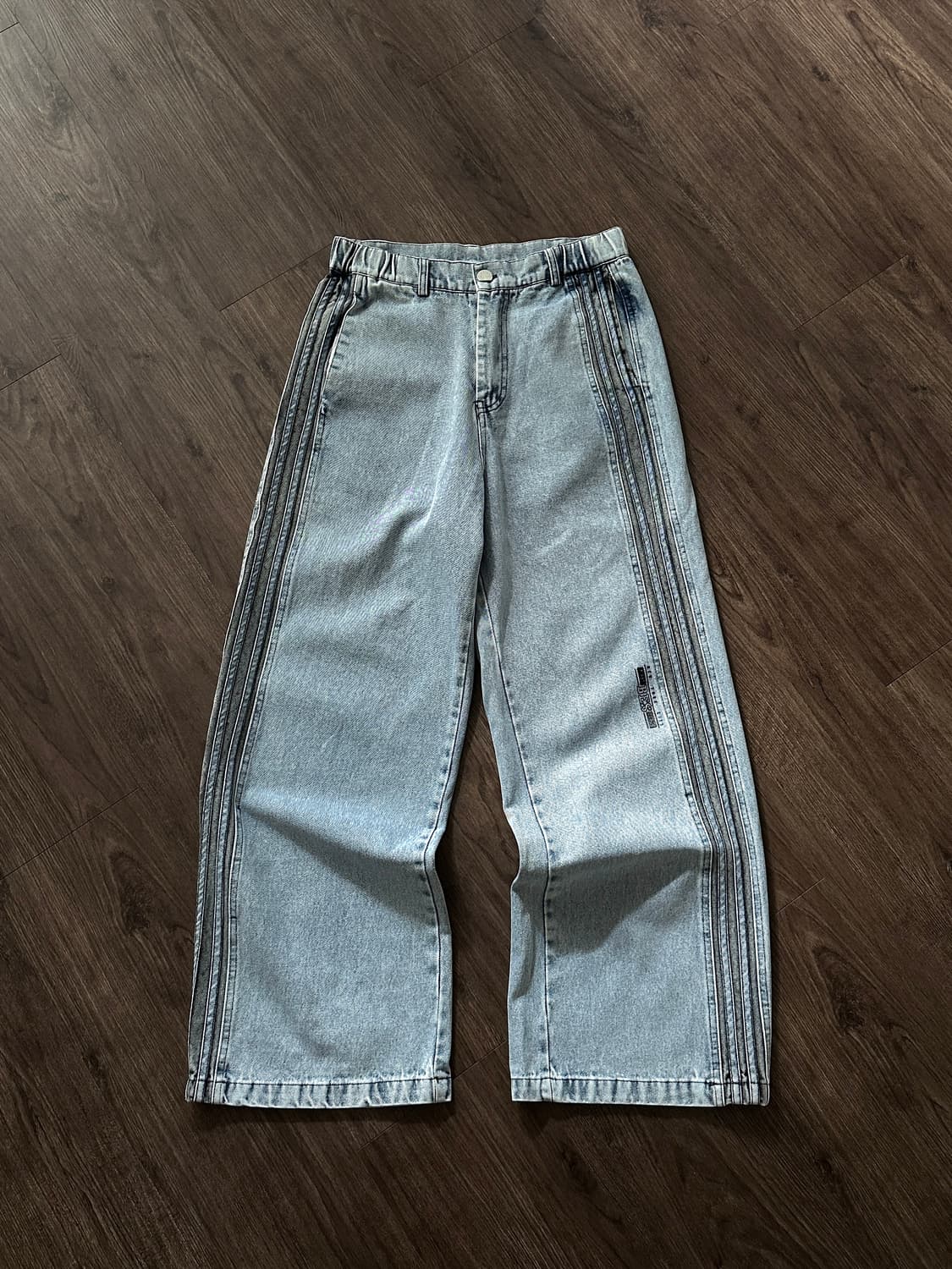 Staffpick 와이드 사이드 트랙 데님 팬츠 상품이미지7