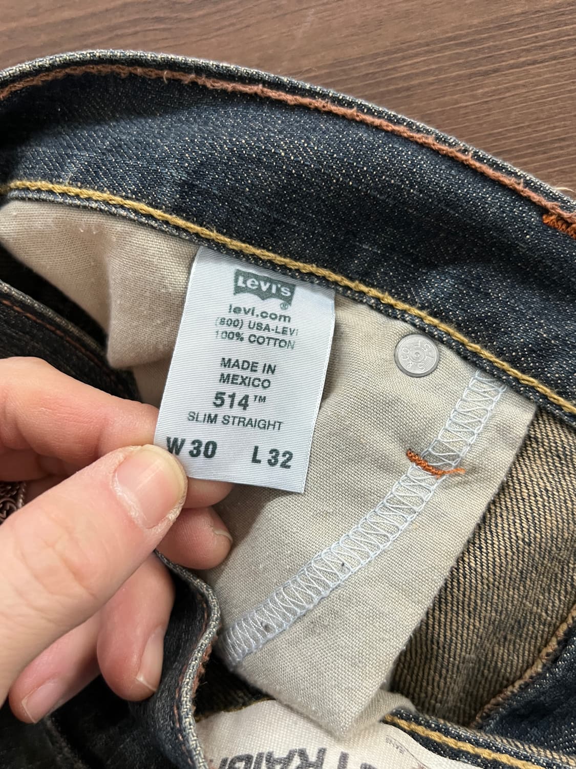 00s Levis 리바이스 514 슬림 스트레이트핏 흑청 데님 팬츠 상품이미지8