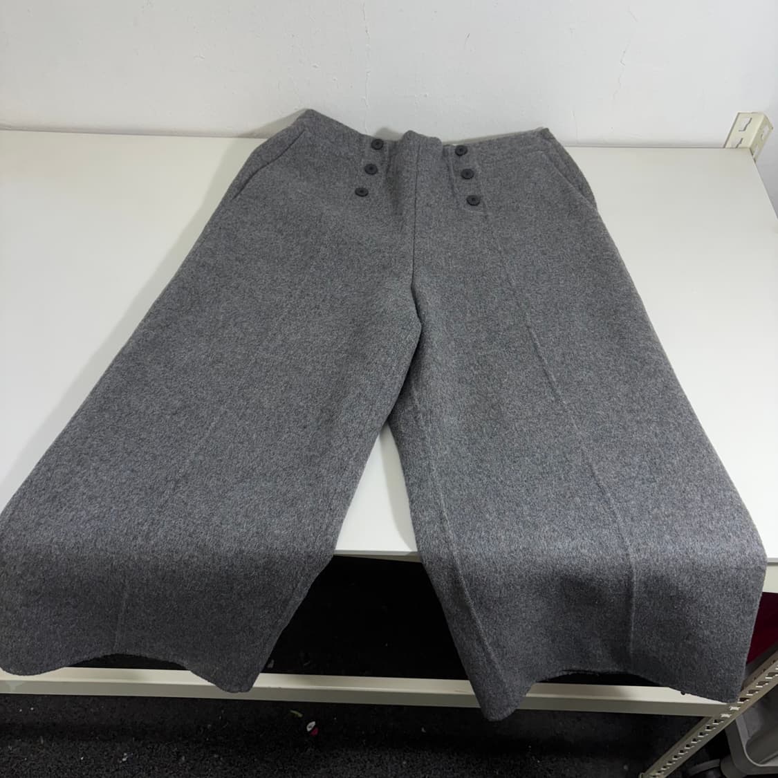 우먼L-XL 77 쏘울 SOWOOL 그레이 와이드핏 9부 울슬랙스 상품이미지2