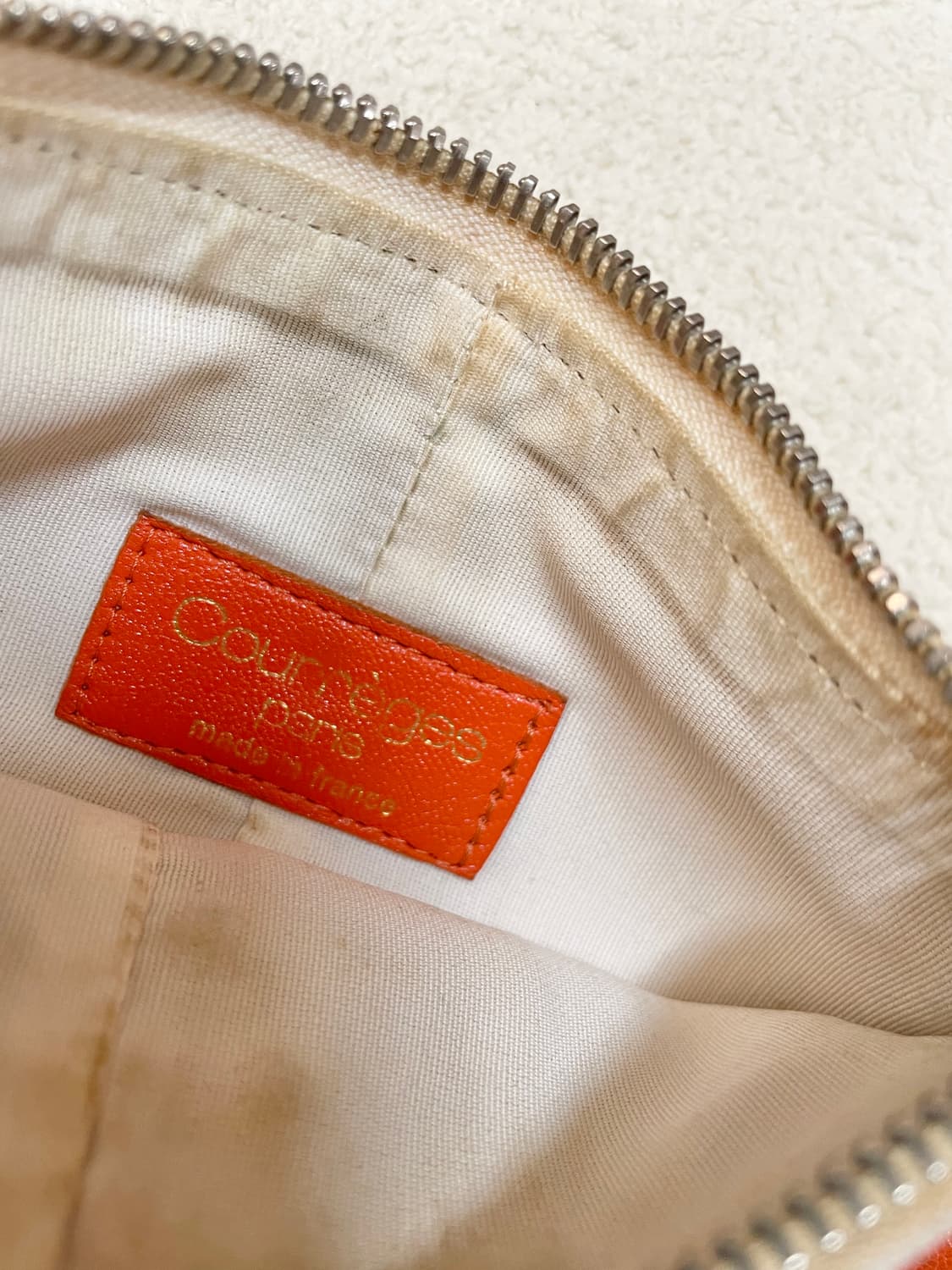 90s Courréges 꾸레쥬 소가죽 로고 미니백 상품이미지8