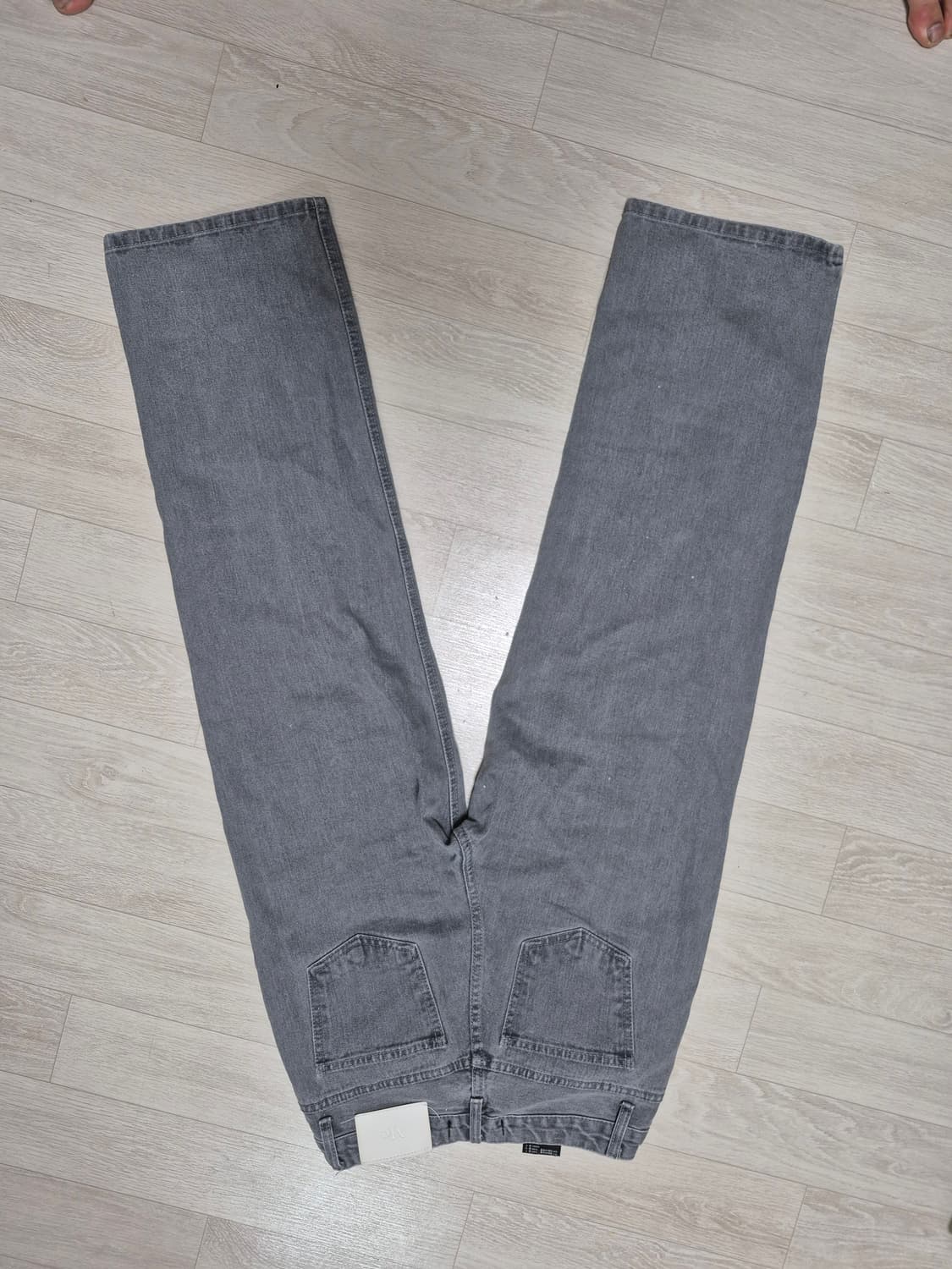 그레이 세미와이드 데님팬츠 상품이미지2