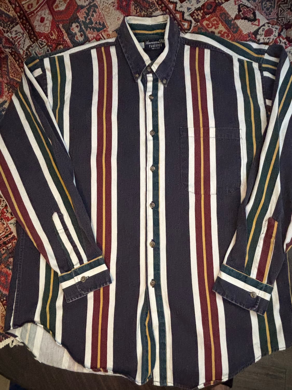 American Vintage 90s Navy Striped shirt 상품이미지2