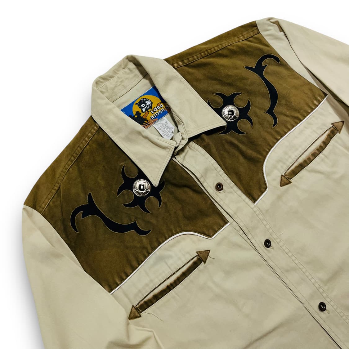 서부시대 카우보이 Lobo 90s 브라운 웨스턴 긴팔 셔츠 상품이미지1