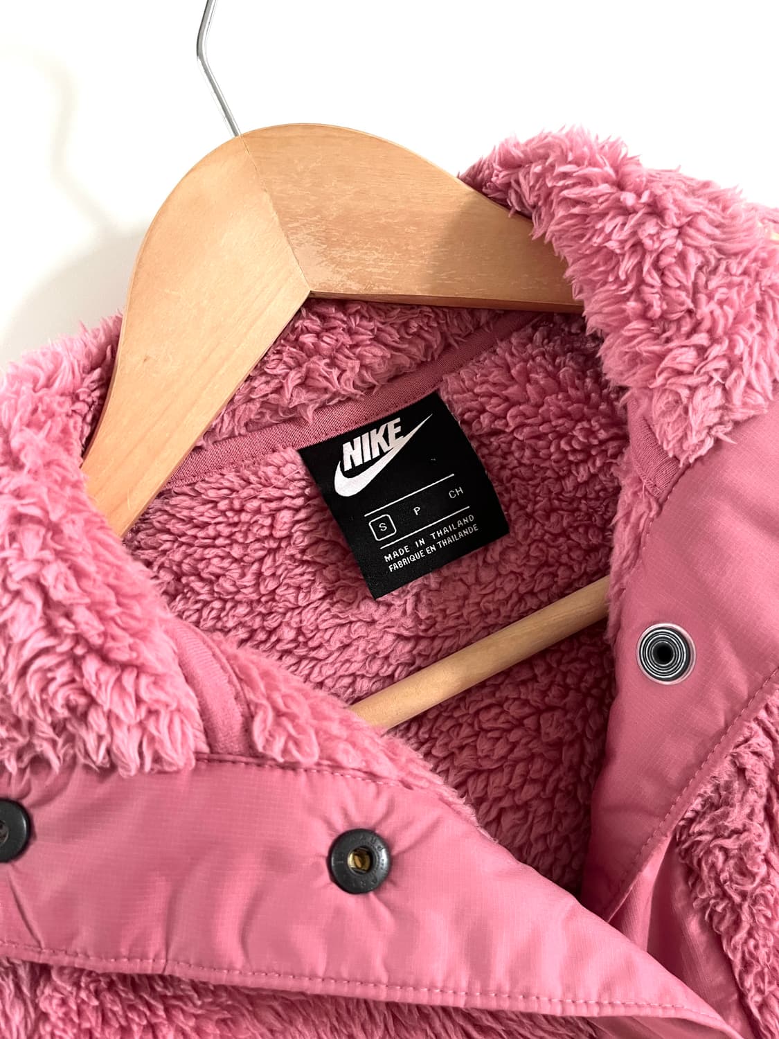 나이키 우먼 핑크 쉐르파 버튼 자켓 상품이미지5