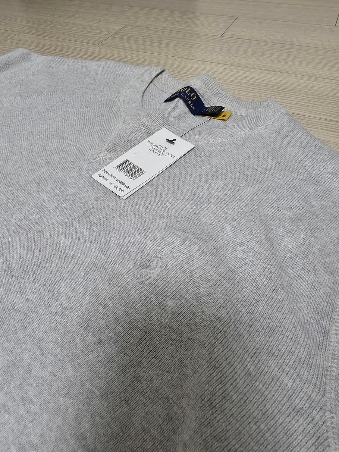 폴로 남성 코튼 니트 그레이 L 새상품 상품이미지3