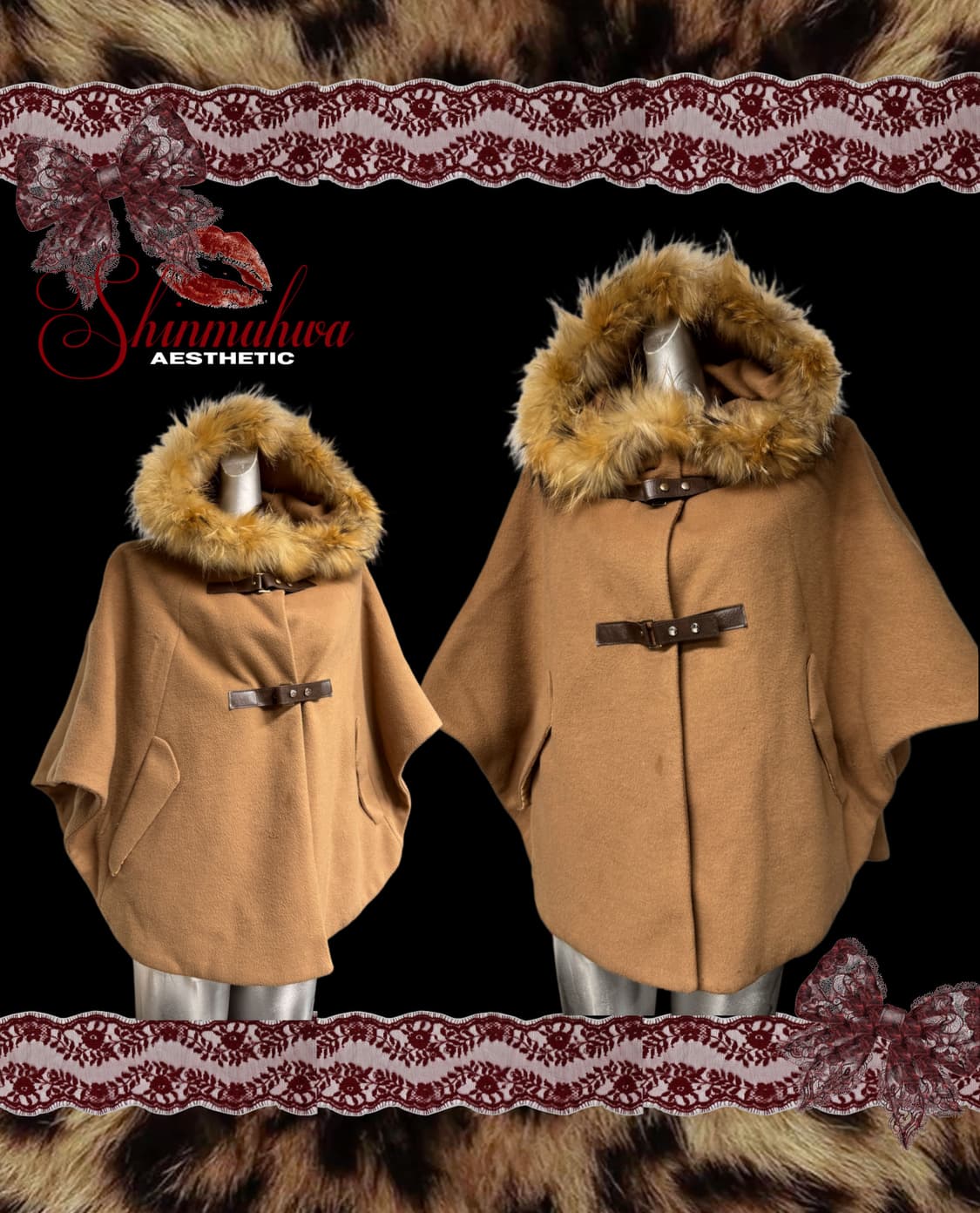 갸루 라쿤퍼 케이프코트 상품이미지1