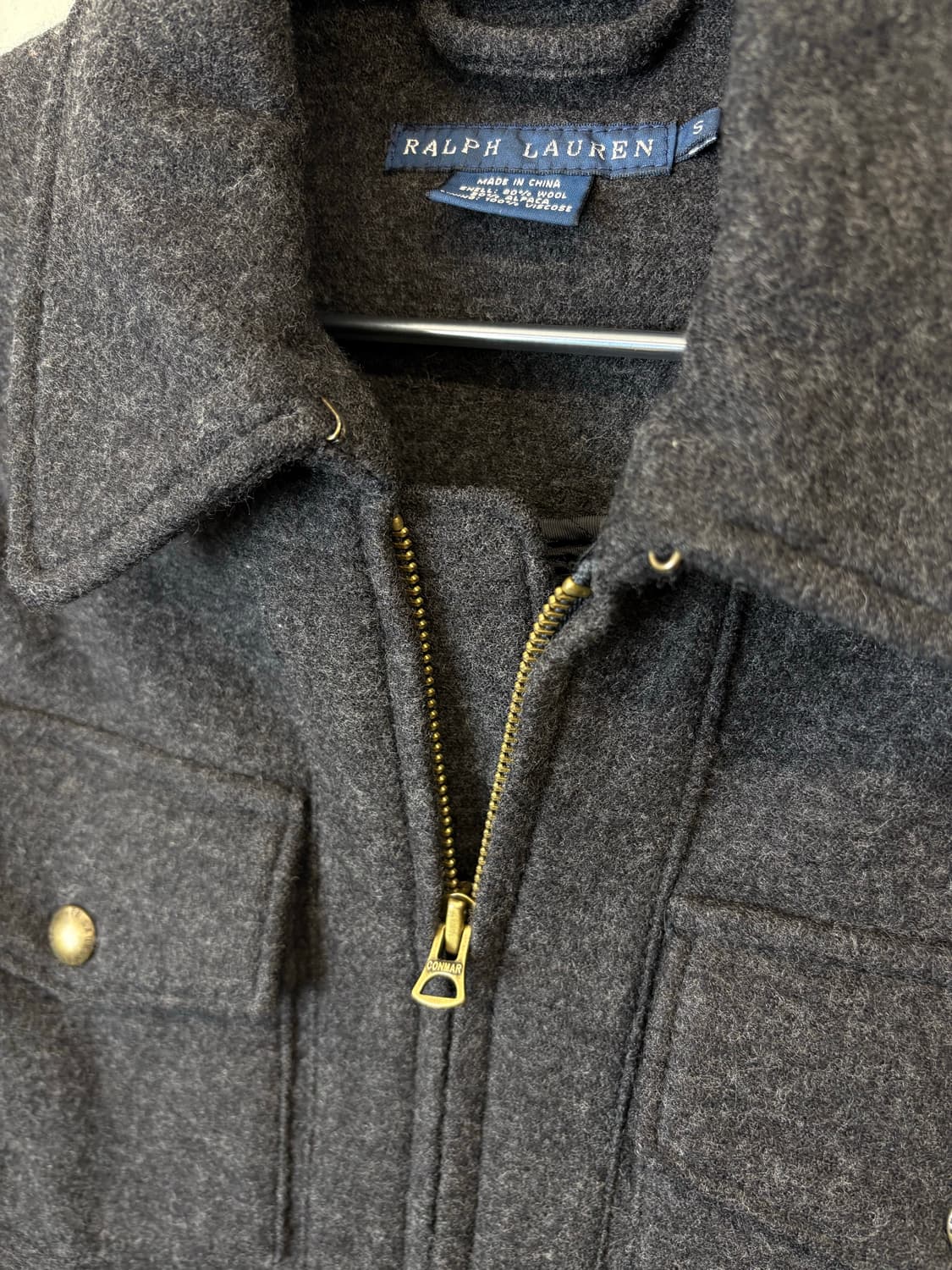 폴로랄프로렌 그레이 크롭 울 라이더 자켓 상품이미지7