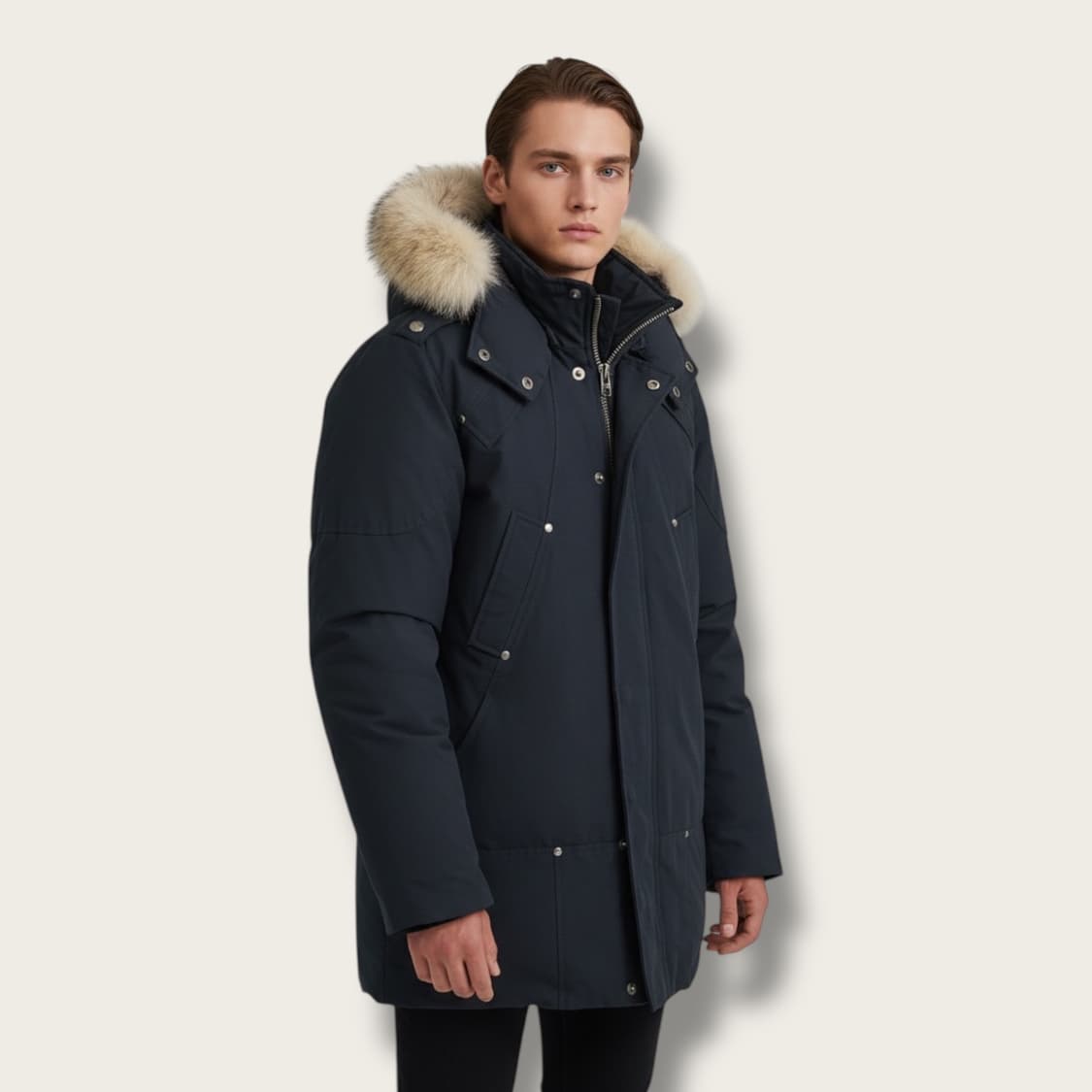 S/ 무스너클 스틸링 폭스퍼 패딩 파카 상품이미지1