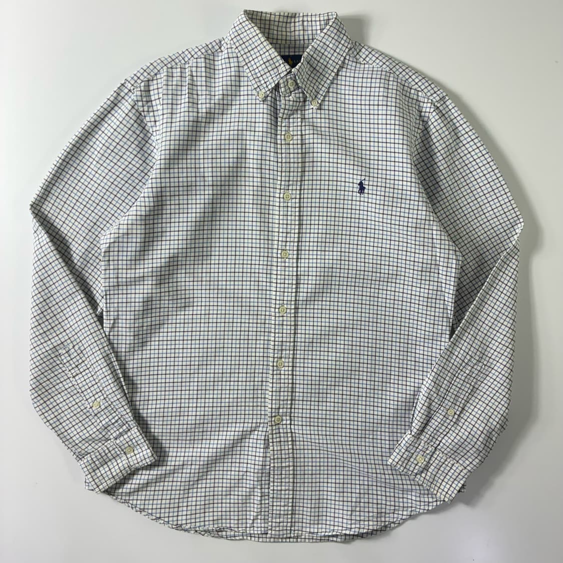 Polo  폴로 랄프로렌 자수 코튼 화이트 체크 셔츠  상품이미지1