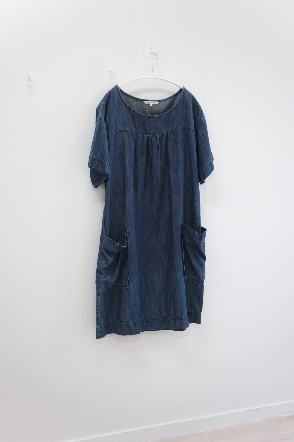 Cotton demin wood button one-piece 상품이미지6