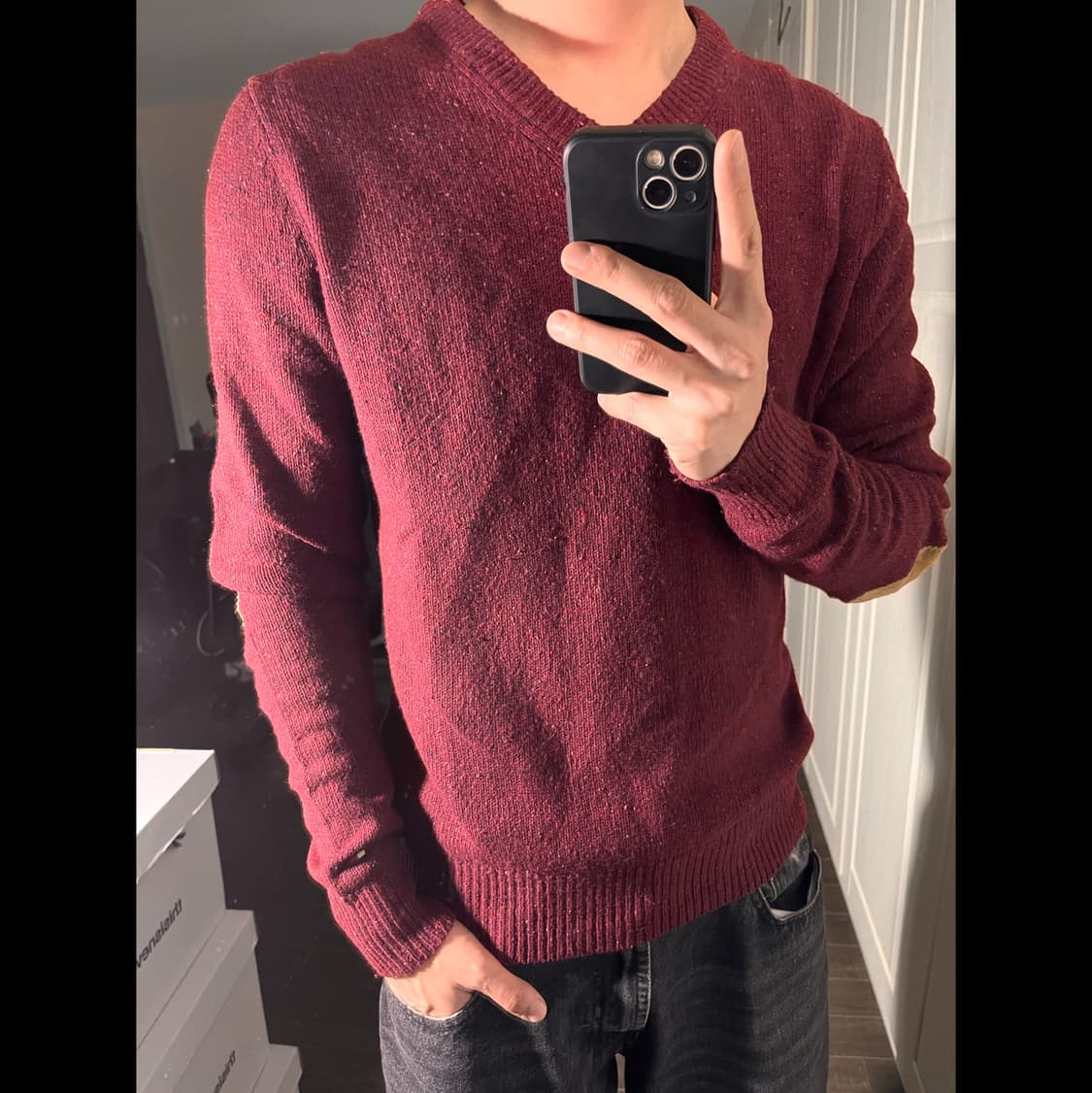 [M] TOMMYHILFIGER 타미힐피거 램스울 브이넥 네프 니트 상품이미지1