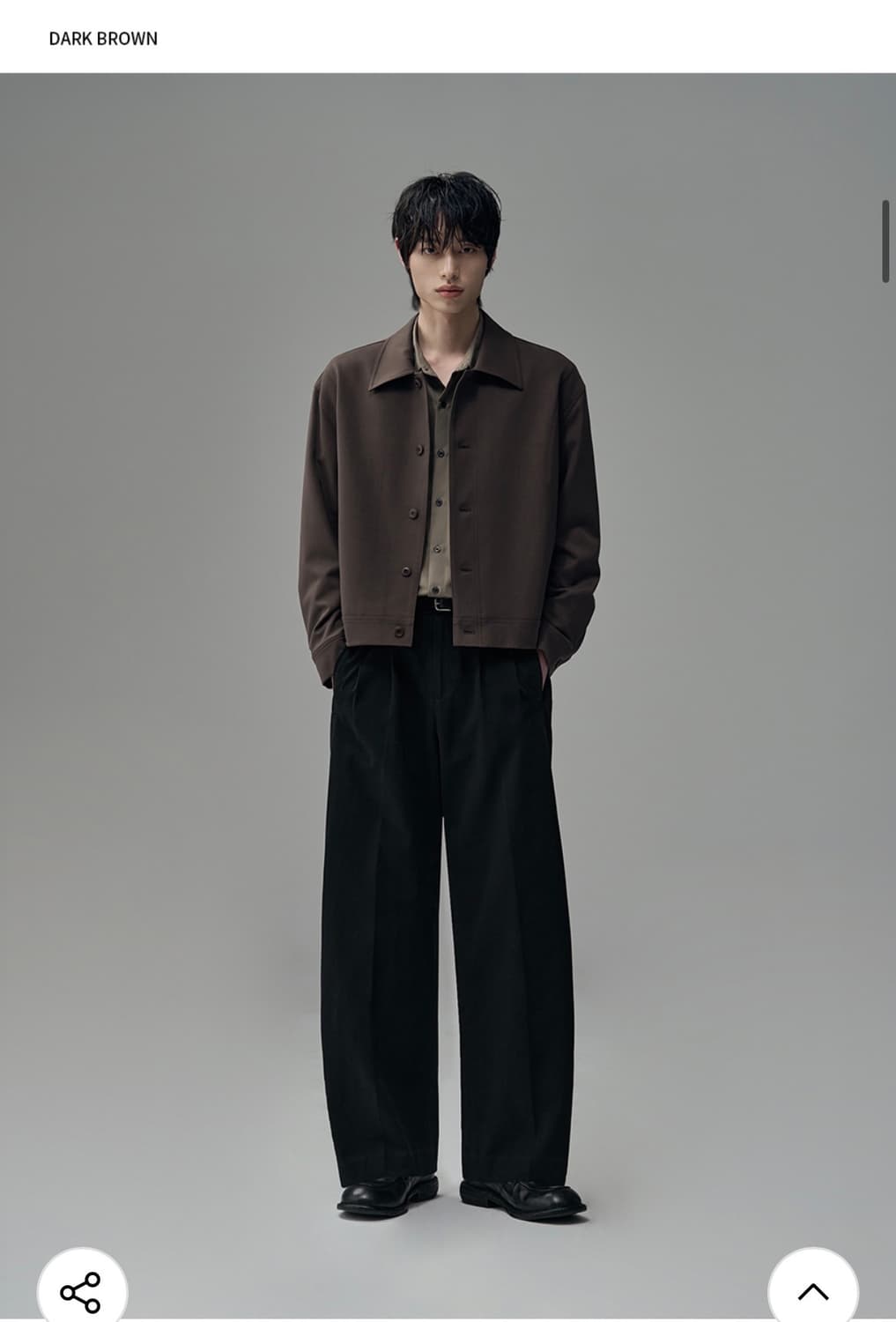 (새상품)(L) 드로우핏 도브 울 미니멀 라인 자켓 DARK BROWN 상품이미지5