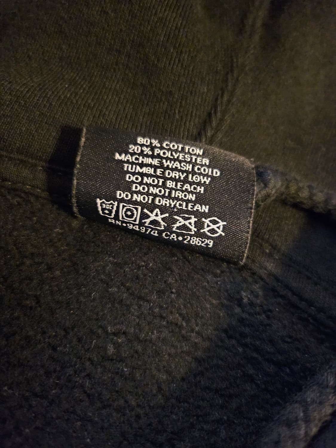 정품(L-105) 스투시 테리소재 블랙 베이직 후드 집업 상품이미지7