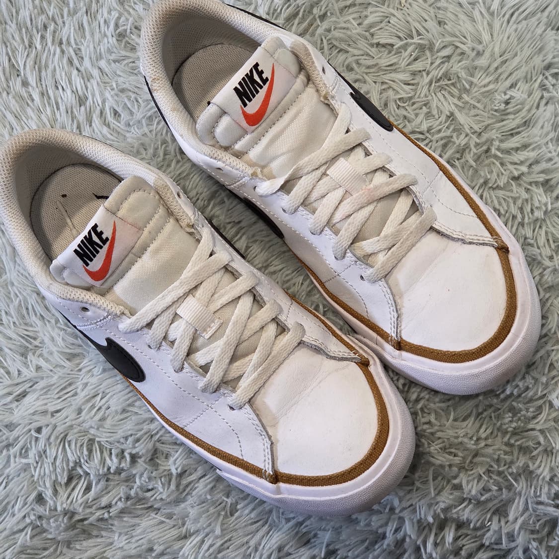 6a-9:나이키 코트 레거시 GS 화이트 블랙 23.5cm 상품이미지5