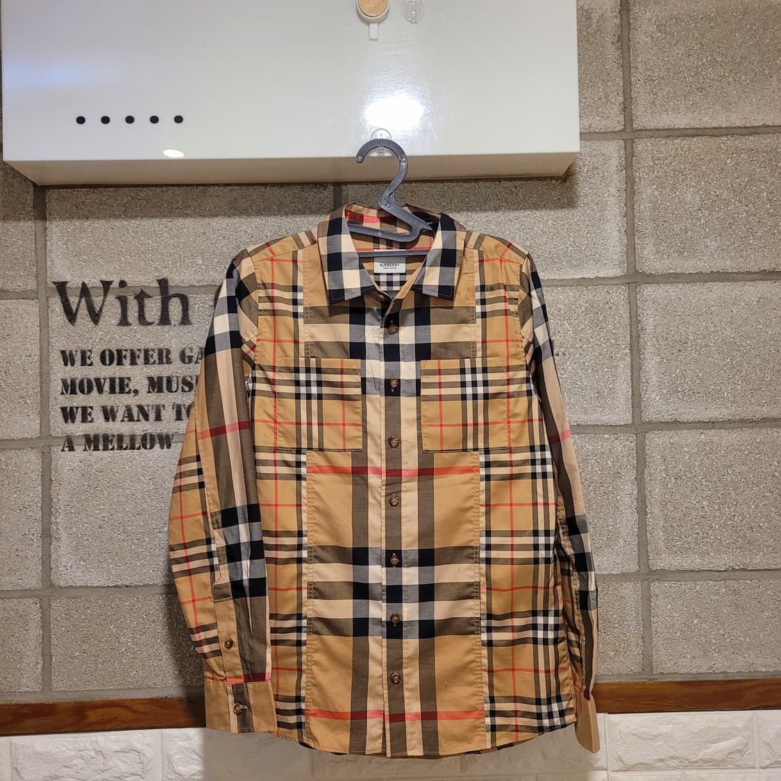 버버리 체크 스트레치 셔츠 12Y 상품이미지1