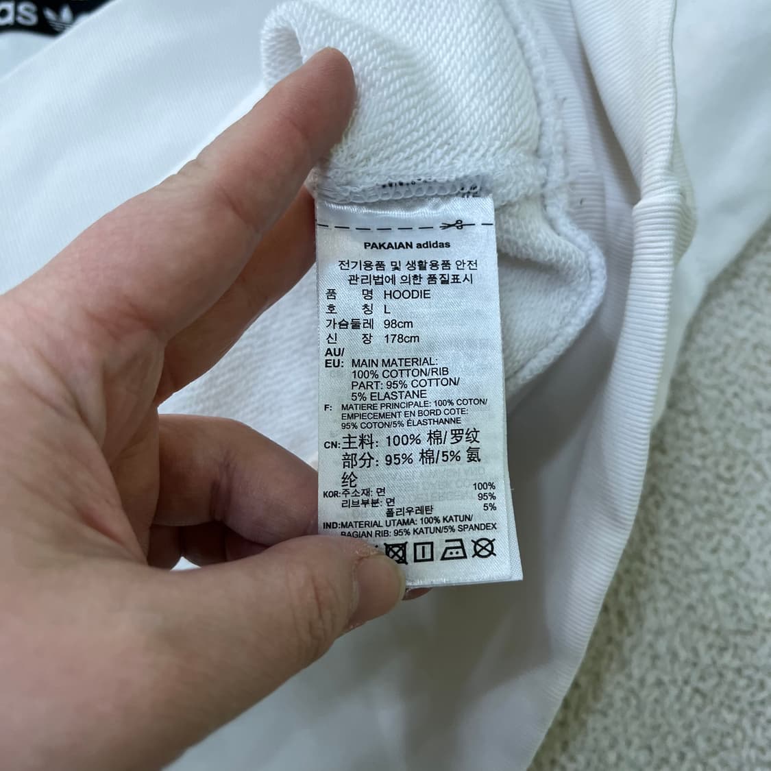 L 아디다스 레터링 후드티 0429M 상품이미지3