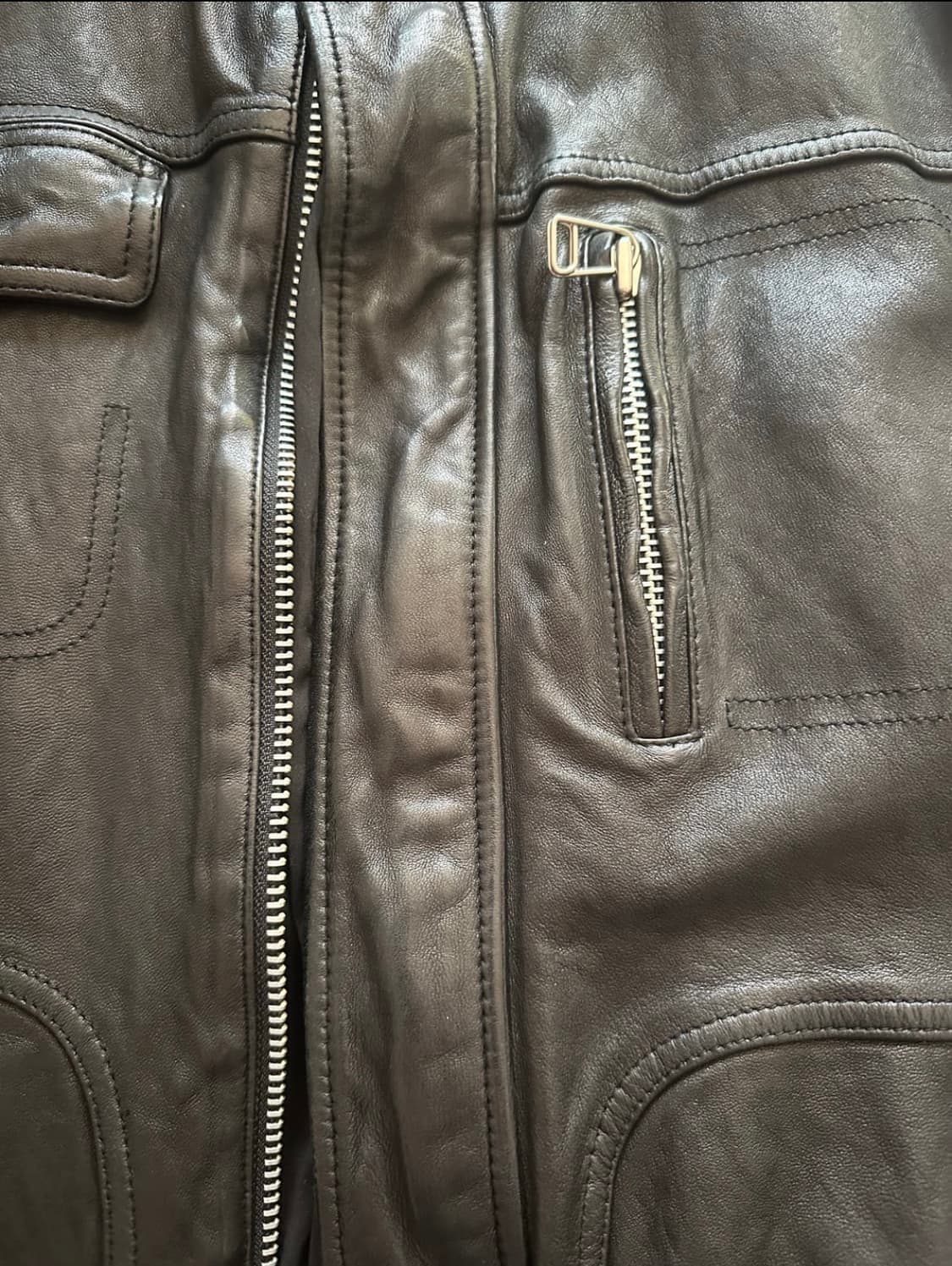 양 가죽 자켓  L (블루종) 상품이미지3