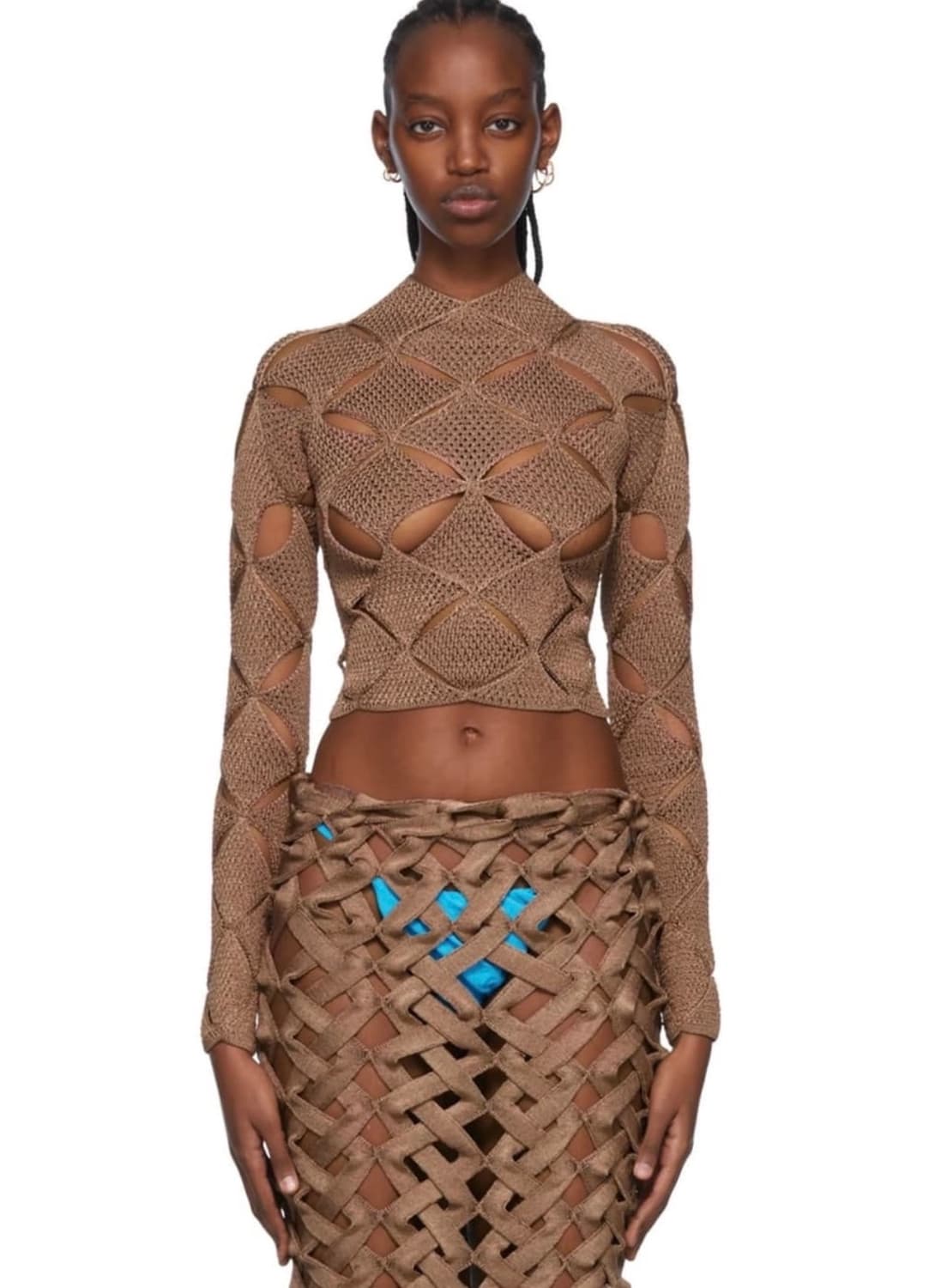 Isa Boulder checker Knit brown  상품이미지1
