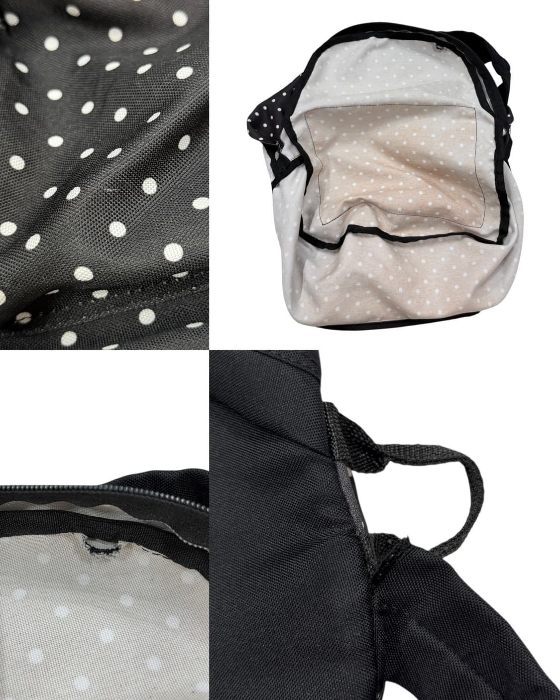 아식스 빈티지 도트 땡땡이 패턴 모리걸 백팩 가방 블랙 상품이미지6