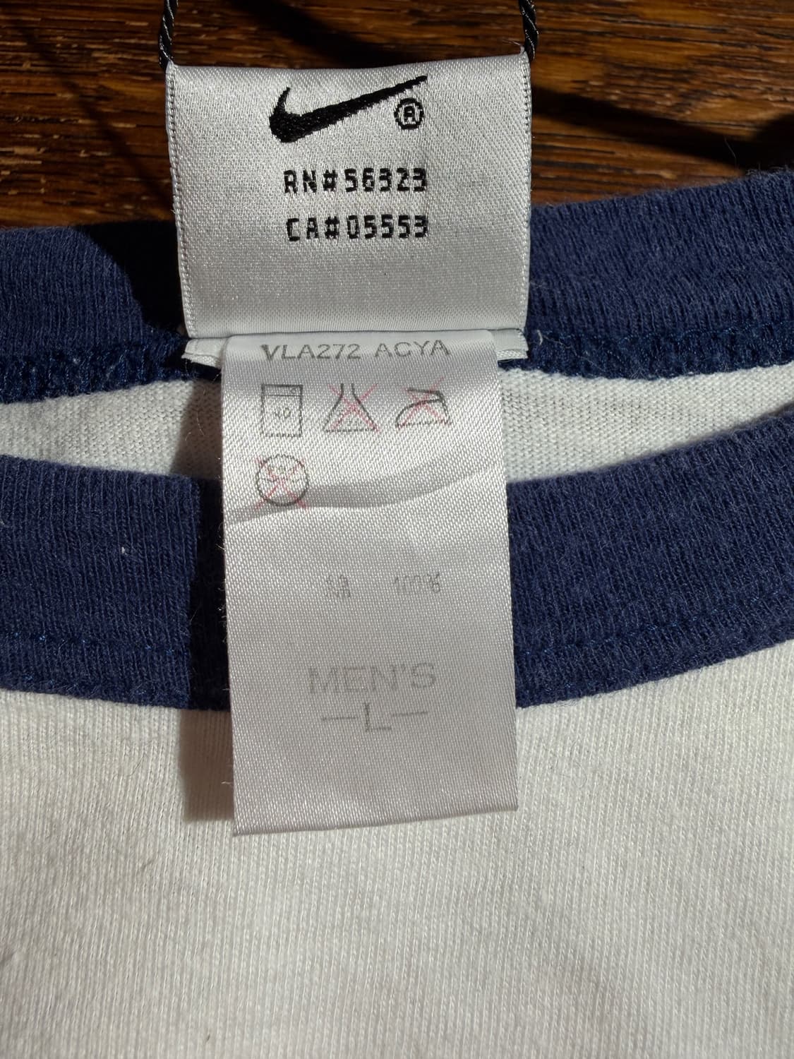 90s Nike Ringer T-Shirt White Navy 상품이미지6