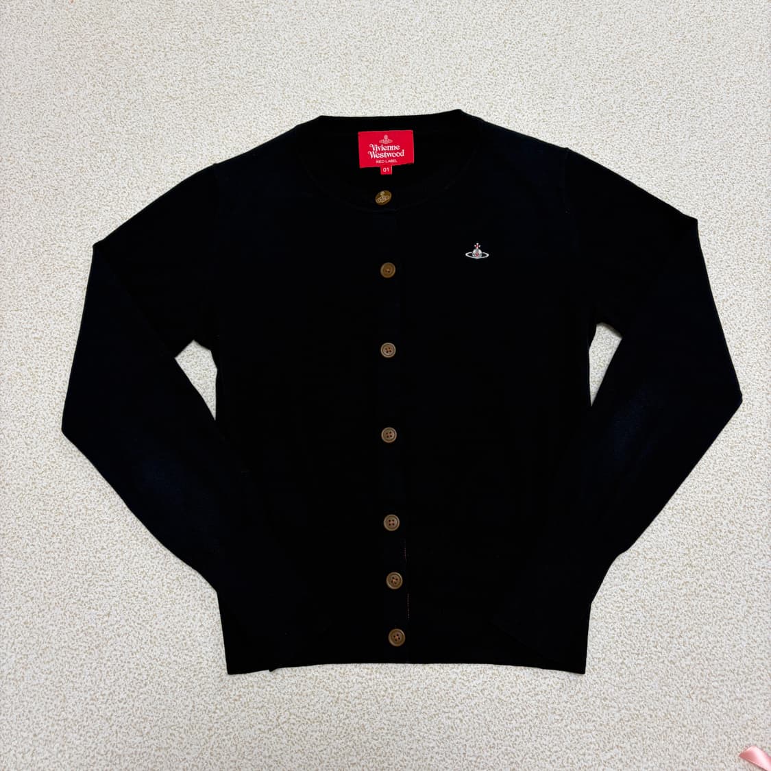 비비안웨스트우드 코튼 베이직 가디건 블랙 상품이미지2