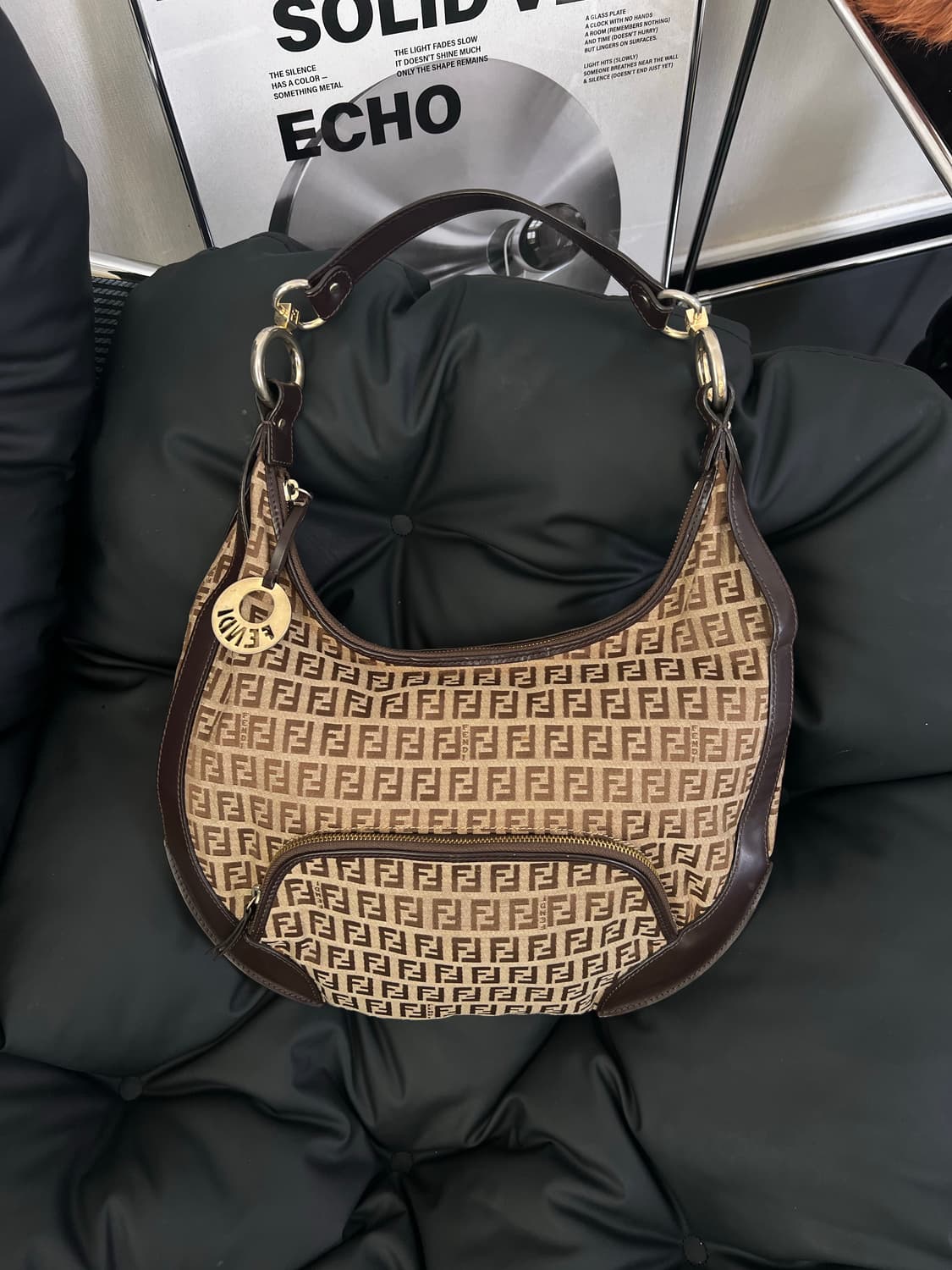 펜디 FF 로고 호보백 브라운 상품이미지1