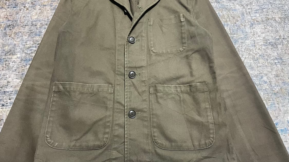 JPN 일본 빈티지 워크웨어 아메카지 코엔 올리브 커버올 워크자켓 S 상품이미지7