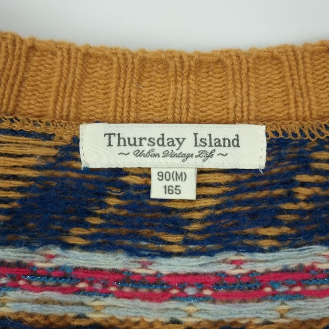 [써스데이아일랜드] 에스닉 패턴 브이넥 니트 가디건 M19111 상품이미지6