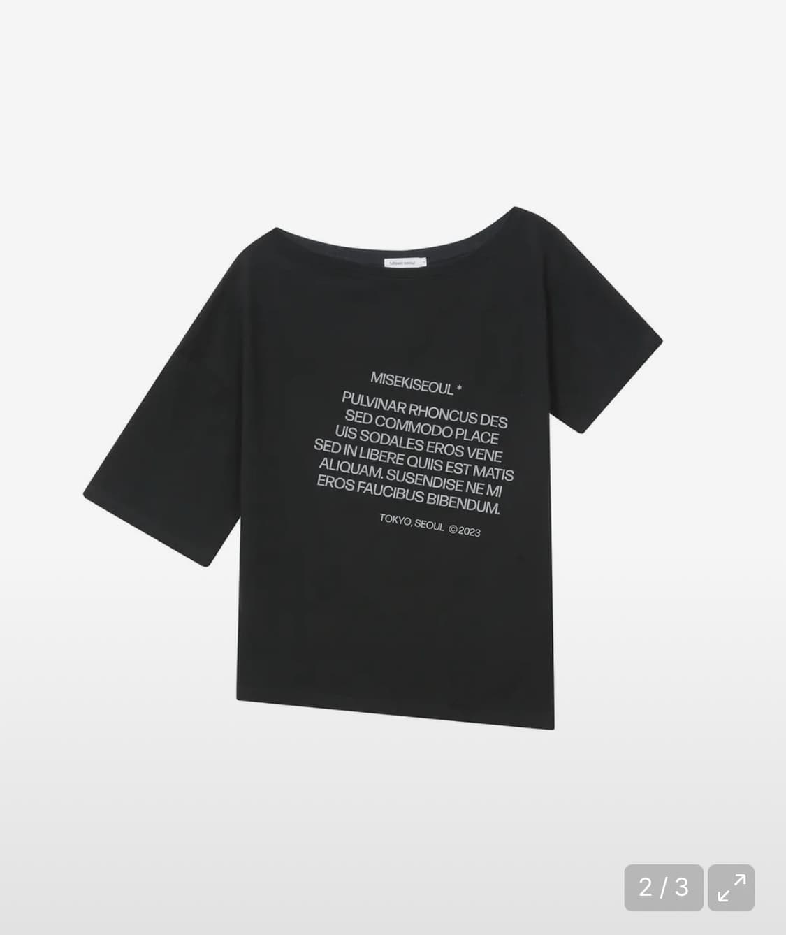 미세키 서울 원숄더 블랙 반팔 Unbalanced quote slit s 상품이미지2