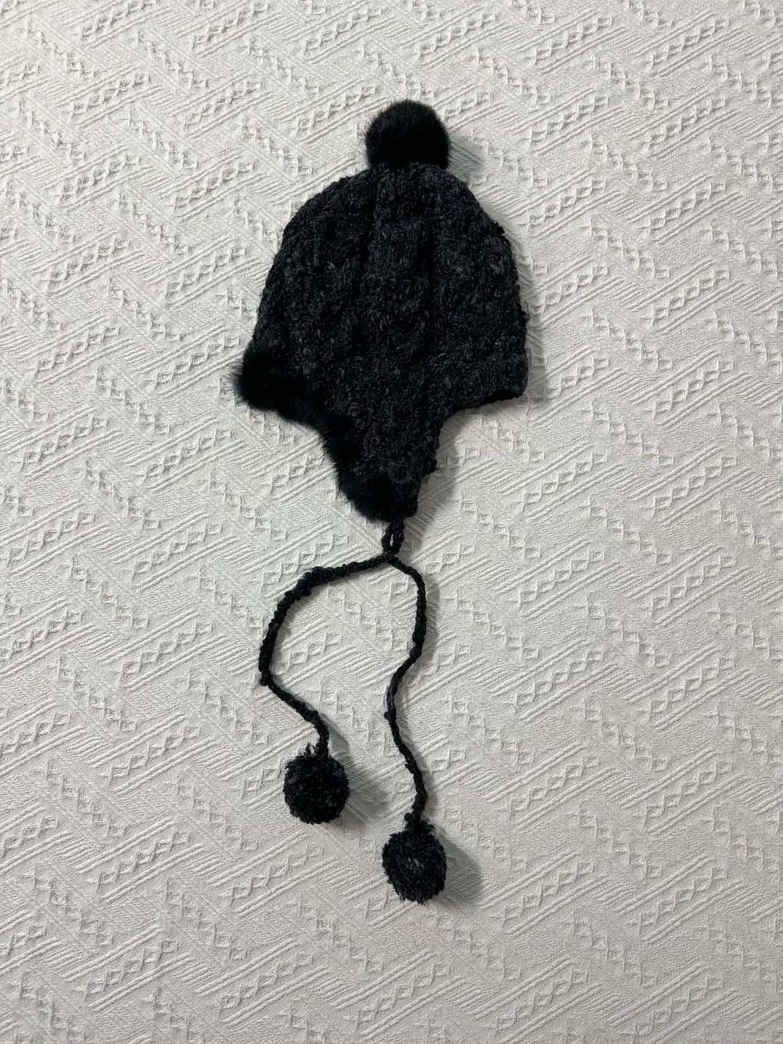 퍼 트리밍 이어 플랩 니트 햇 상품이미지5