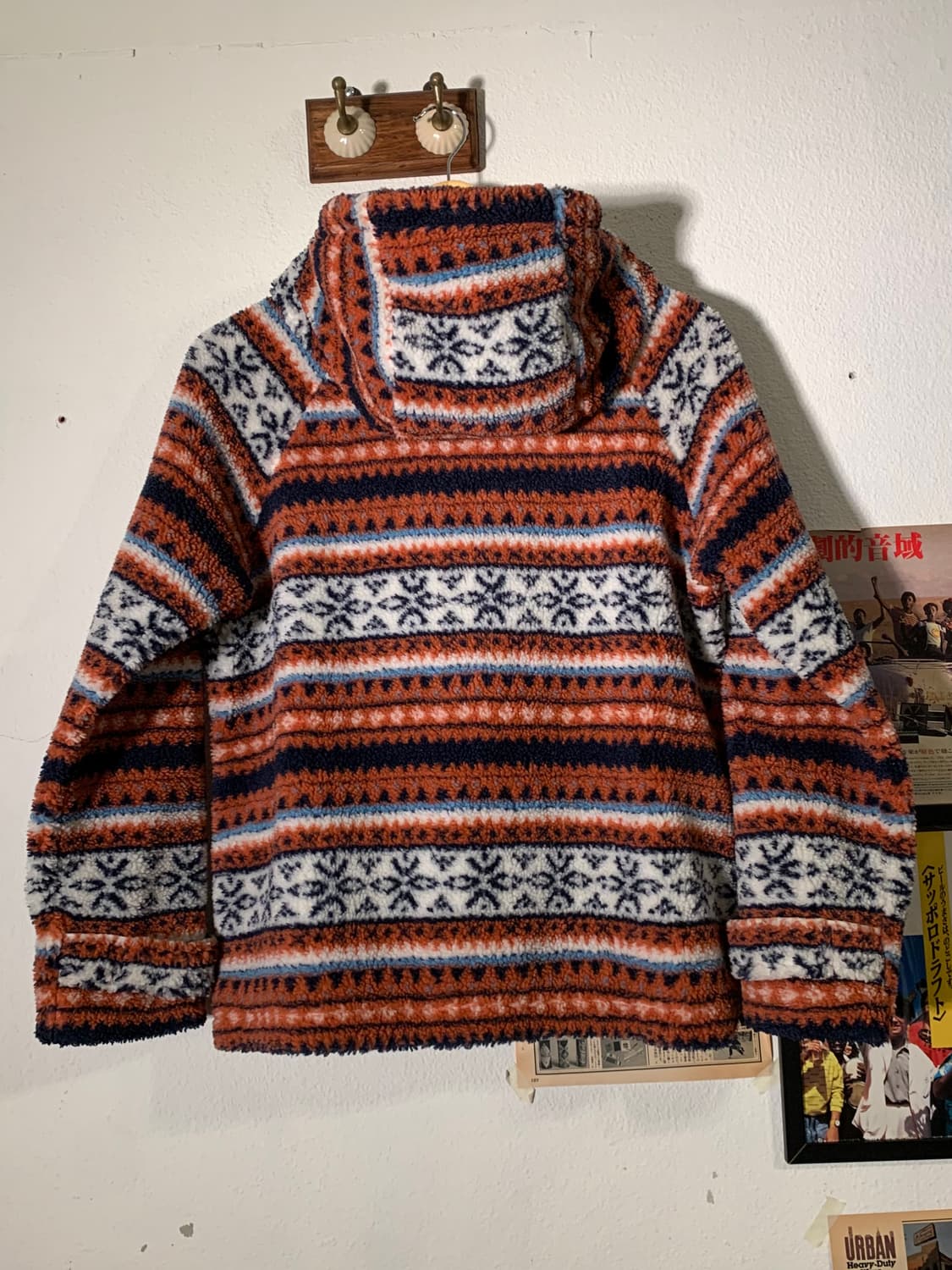 빔즈하트 노르딕 패턴 플리스 더플 코트 집업 상품이미지5