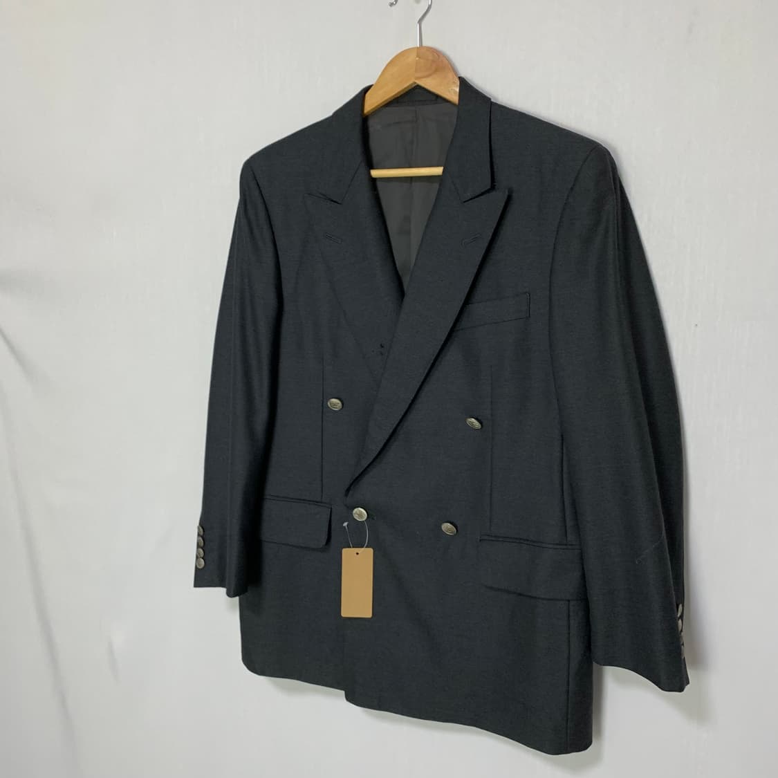 버버리 런던 은장 버튼 차콜 그레이 더블 브레스티드 자켓 블레이저 상품이미지4